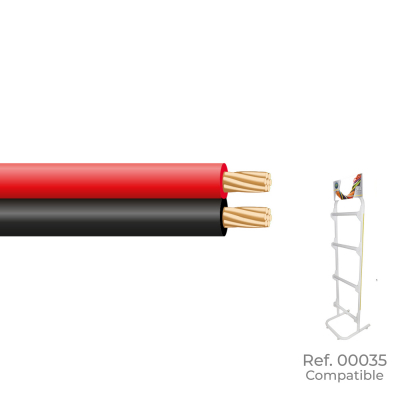Paralelo 2x1,00mm rojo y negro audio euro/m (bobina pequeña ø200x60mm)