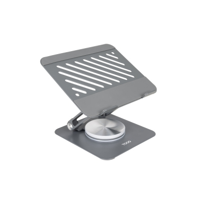 Tooq Soporte para Portatil hasta 13 - Rotacion 360 - Plegable y Portatil - Color Gris