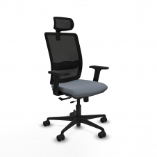 Piqueras y Crespo Haches traslack malla negra bali gris brazos 2D base nailon cabecero malla 2D ruedas 65mm nailon