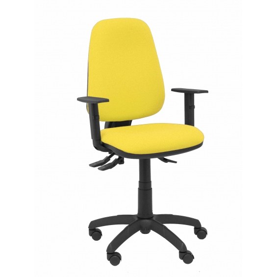 Silla Sierra S bali amarillo con brazos regulables base poliamida negra