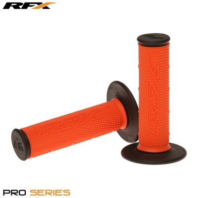 Puños compuestos dobles RFX serie Pro con extremos negros (naranja/negro), pareja FXHG2020099OR