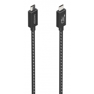 AISENS - CABLE USB4 GEN3x2 ALUMINIO 40GBPS 8K@60HZ 5A 48V 240W E-MARK, TIPO USB-C/M-USB-C/M, NEGRO, 0.5M