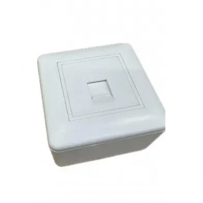 Caja superficie 80x80 + Marco de superficie 45x45 + 1 unid. placa de 45x45 para 1 RJ45 Blanco