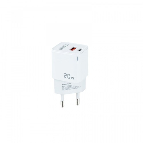 CARGADOR DE PARED USB-C/PD + USB-A/QC 20W