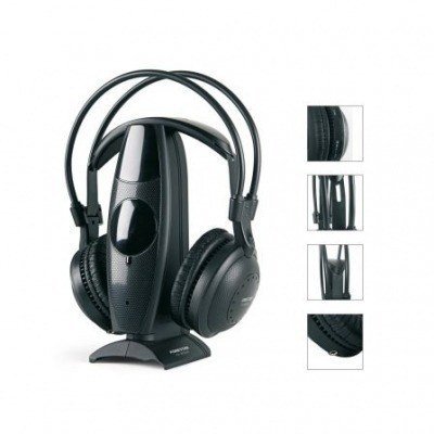 Auriculares Inalámbricos Fonestar FA8060 + Estación base FA8055T / Radiofrecuencia/ Jack 3.5/ Negros