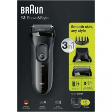 Afeitadora Braun Serie S3 Shave Style 3000BT/ Con Batería/ 6 Accesorios