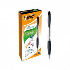 BIC Atlantis Classic Negro Bolígrafo de punta retráctil con mecanismo de giro Medio 12 pieza(s)
