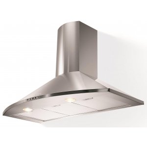 Campana decorativa de pared piramidal Mepamsa TENDER H 90 INOX V2, 90 cm, 620 m3/h, clase B, 3 velocidades, 64dB, filtro aluminio, 2 luces LED, acero inox