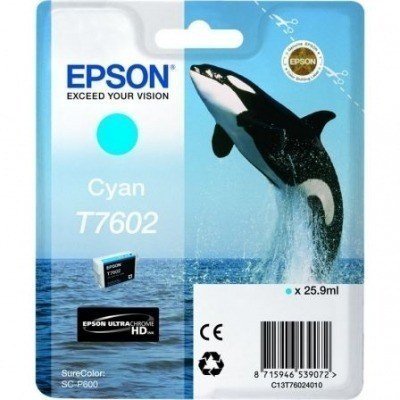 CARTUCHO CIAN EPSON T7602 - 25.9ML - COMPATIBLE CON SURECOLOR SC-P600 - ORCA