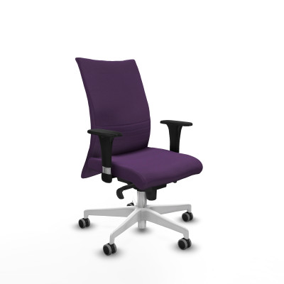 Albacete confidente XL sincro bali morado brazos 1D cromados base blanca ruedas 65mm engomadas