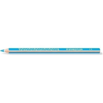 Staedtler Jumbo Noris 128 Lapiz Triangular de Color - Mina de 4mm - Resistencia a la Rotura - Diseño Ergonomico - Color Azul Claro