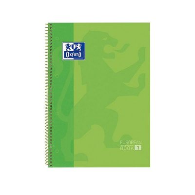 Cuaderno con Espiral Cuadriculado Oxford European Book 1 100430199/ A4+/ 80 Hojas/ Verde