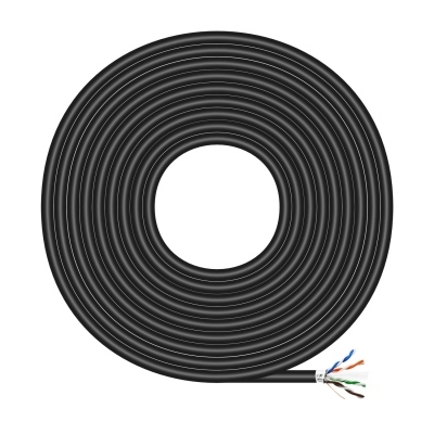 Aisens - Cable De Red Exterior Impermeable Rj45 Cat.6 Ftp Rigido Awg24, Negro, 100M