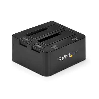 Docking Station de 2 Bahías USB 3.0 a SATA - Base de Acoplamiento USB de Discos Duros SSD SATA I/II/III de 2,5/3,5 - de Intercambio en Caliente - Carga Superior