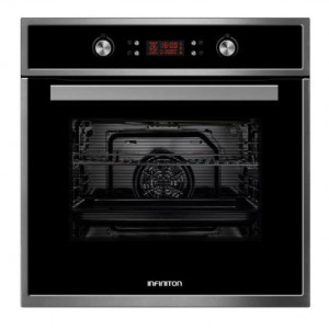 Horno multifunción Infiniton CA6516, 65 litros, 9 funciones, 3000 W, display LED, guías telescópicas, triple cristal, clase A, inox y negro