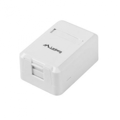 ROSETA DE PARED LANBERG OK1-0001-W - 1 PUERTO KEYSTONE 19.2*14.9MM - ENRUTAMIENTO CABLES 180º - BLANCO