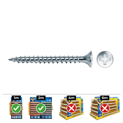 Caja 200 unid. tornillo madera avellanado pozi din/ref vlox ø4x45mm zincado+lubr. celo