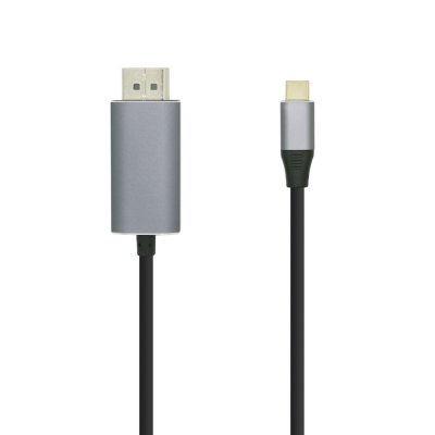 Cable Conversor Aisens A109-0394/ USB Tipo-C Macho - Displayport Macho/ 0.8m/ Negro