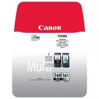 Canon PG560 Negro + CL561 Color Pack de 2 Cartuchos de Tinta Originales - 3713C006