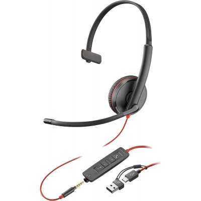 HP Poly Headset Blackwire C3215 Mono USB-C/A & 3.5 mm