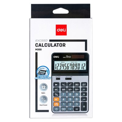 DELI Calculadora de sobremesa EM350 12 digitos plata