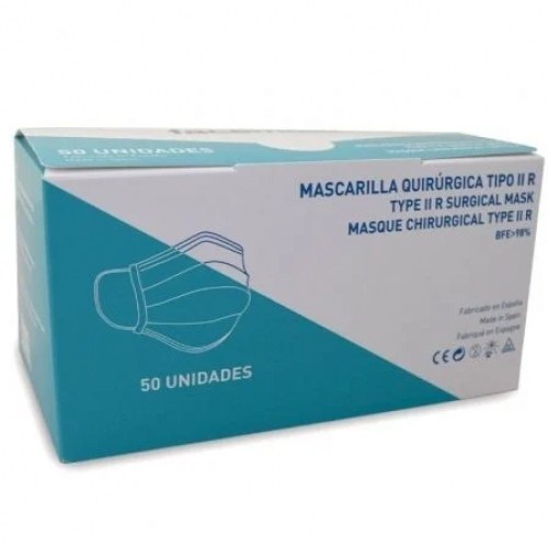 Mascarillas Quirúrgicas IIR Facemask/ Pack 50 uds/ Azul