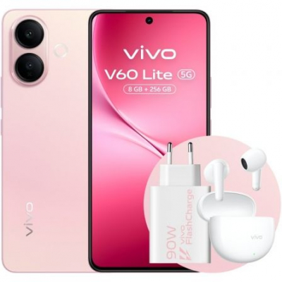 Smartphone Vivo V60 Lite 8GB/ 256GB/ 6.77/ 5G/ Rosa/ Incluye Cargador 90W y Buds