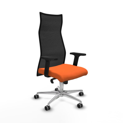 Albacete malla sincro malla negra bali naranja brazos 2D base aluminio ruedas 65mm engomadas