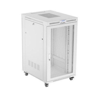 Armario lanberg rack 19 pulgadas 27u - 800x1000 flat pack gris puerta perforada con lcd