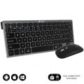 Teclado y Ratón Inalámbrico por Bluetooth Subblim OCO020 Combo Multidispositivo Compacto/ Gris