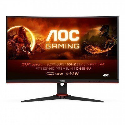 AOC G2 C24G2AE/BK pantalla para PC 59,9 cm (23.6) 1920 x 1080 Pixeles Full HD LED Negro, Rojo