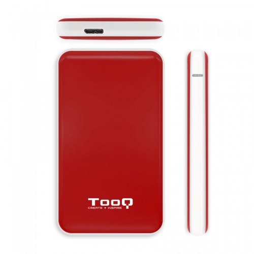 Caja Externa Tooq TQE2528R 2.5 9.5 Mm Sata Usb 3.1 Gen1 Roja