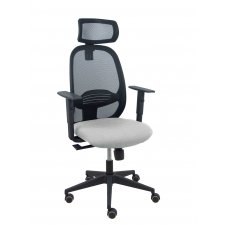 Piqueras y Crespo Silla Cilanco negra malla negra asiento bali gris claro brazo regulable cabecero regulable