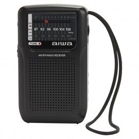 Radio portátil de bolsillo Aiwa RS33, AM, FM, antena telescópica, negro