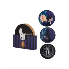 Juego 4 posavasos cinereplicas miercoles miercoles addams
