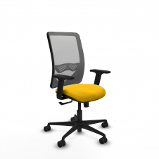 Piqueras y Crespo Zulema sincro malla gris bali amarillo brazos 2D base nailon ruedas 65mm nailon