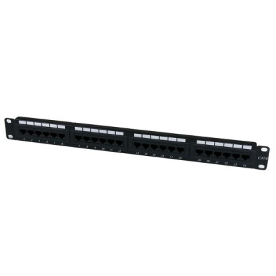 Panel de Parcheo 1U Cat6 110 con 24 Puertos para Montaje en Rack