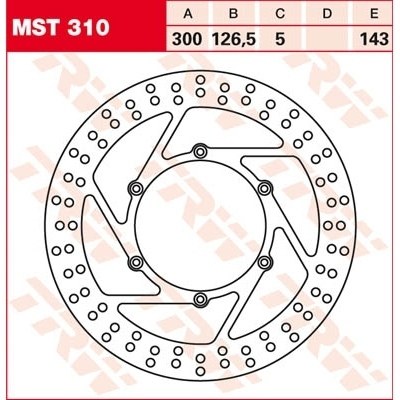 Disco de freno fijo redondo de más de 300 mm TRW MST310