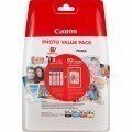 Canon CLI581XL Pack de 4 Cartuchos de Tinta Originales - 50 Hojas de Papel Fotografico - 2052C004