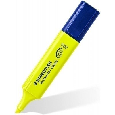 Staedtler Textsurfer Classic 364 Marcador Fluorescente - Punta Biselada - Trazo entre 1 - 5mm - Tinta con Base de Agua - Color Amarillo