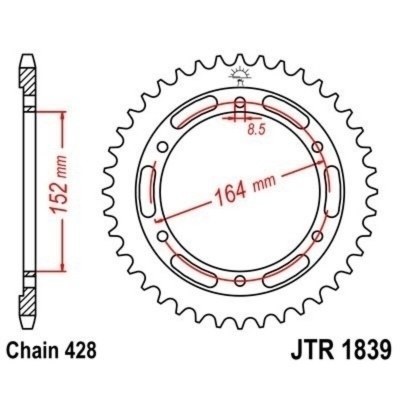 Corona JT 1839 de acero con 55 dientes JTR1839.55