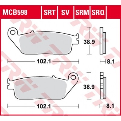 Pastillas de freno delanteras sinterizadas serie SRT TRW MCB598SRT