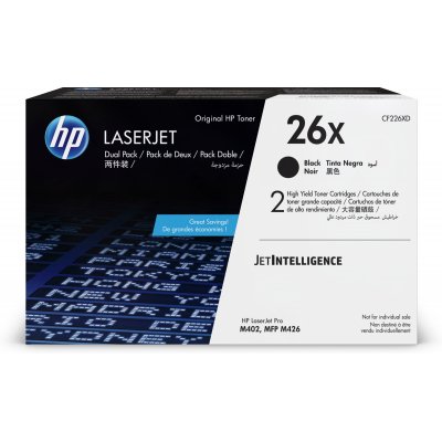 Paquete de 2 cartuchos de tóner negro Originales LaserJet 26X de alta capacidad