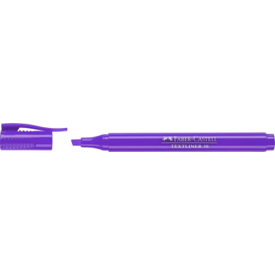 Faber-Castell Textliner 38 Marcador Fluorescente - Cuerpo Fino - Punta Biselada - Trazo Grueso y Fino - Tinta con Base de Agua - Color Violeta