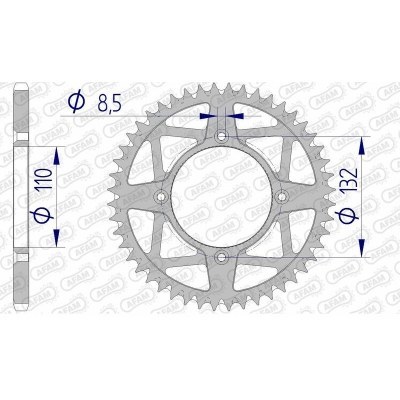 Corona AFAM aluminio ultraligera autolimpiable 72306 - Paso 520 72306+46