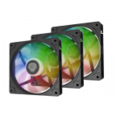 VENTILADOR GENESIS OXAL 120 ARGB NEGRO PACK 3 UDS