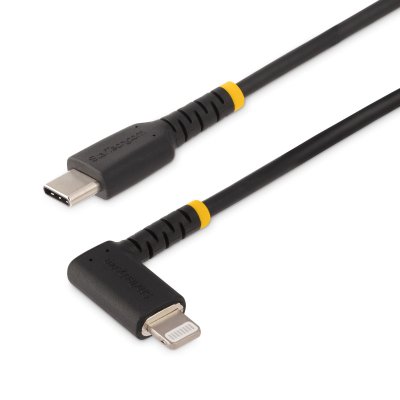 Cable de 1m USB-C a Lightning - Cable USB 2.0 a Lightning Acodado - Cable USB Tipo C a Lightning - Cable de Carga - Cable Lightning con Certificación MFi para iPhone