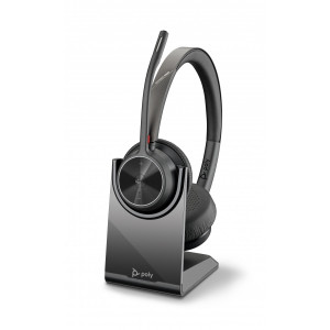 HP Poly Auriculares Poly Voyager 4320-M con certificación para Microsoft Teams + llave BT700 + soporte de carga