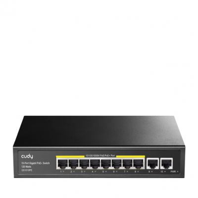 SWITCH CUDY 8-PORT GB POE+SWITCH 2 GB UPLINK PORTS 120W