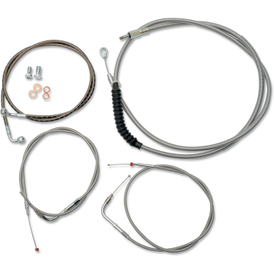 Kit líneas de freno/cables de manillar trenzados inoxidable estándar LA CHOPPERS LA-8220KT-13